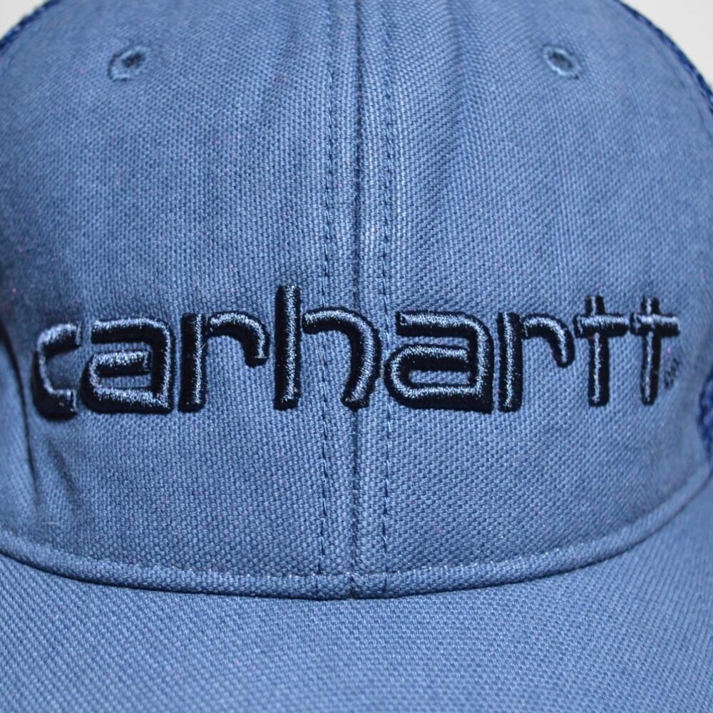 Carhartt High Profile 100% Cotton Dunmore Moisture Wicking Blue Hat - Picture 5 of 9